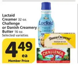 Albertsons Lactaid Creamer 32 oz. Challenge or Danish Creamery Butter 16 oz offer