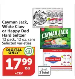 Albertsons Cayman Jack, White Claw or Happy Dad Hard Seltzer offer