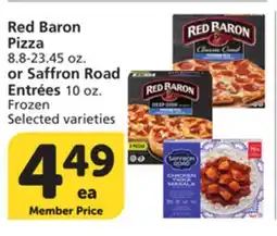 Albertsons Red Baron Pizza 8.8-23.45 oz. or Saffron Road Entrées 10 oz offer