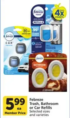 Vons Febreze Trash, Bathroom or Car Refills offer