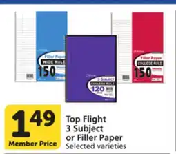 Vons Top Flight 3 Subject or Filler Paper offer