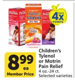 Vons Children's Tylenol or Motrin Pain Relief offer