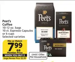 Vons Peet's Coffee offer