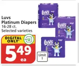 Vons Luvs Platinum Diapers offer