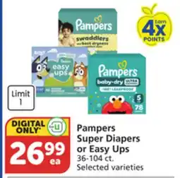 Vons Pampers Super Diapers or Easy Ups offer