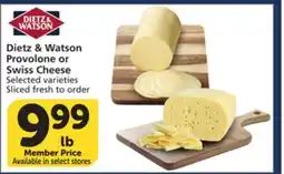 Vons Dietz & Watson Provolone or Swiss Cheese offer