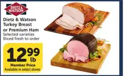 Vons Dietz & Watson Turkey Breast or Premium Ham offer