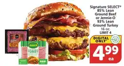Vons Signature SELECT 85% Lean Ground Beef or Jennie-O 93% Lean Ground Turkey offer