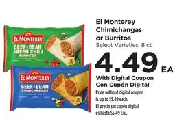 Food 4 Less El Monterey Chimichangas or Burritos offer