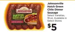 Food 4 Less Johnsonville Hatch Green Chile Dinner Sausage offer