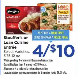 Food 4 Less Stouffer's or Lean Cuisine Entrée offer