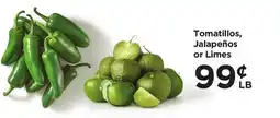 Food 4 Less Tomatillos, Jalapeños or Limes offer