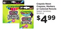 Food 4 Less Crayola Neon Crayons, Markers or Colored Pencils offer