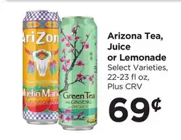 Food 4 Less Arizona Tea, Juice or Lemonade offer