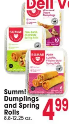 Jewel-Osco Summ! Dumplings and Spring Rolls offer