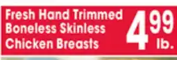 Jewel-Osco Fresh Hand Trimmed Boneless Skinless Chicken Breasts offer