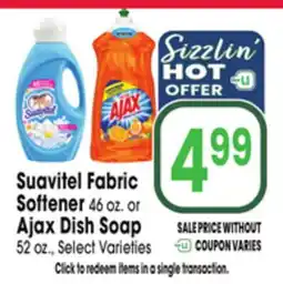 Jewel-Osco Suavitel Fabric Softener 46 oz. or Ajax Dish Soap 52 oz offer