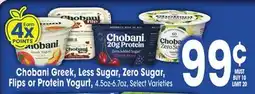 Jewel-Osco Chobani Greek, Less Sugar, Zero Sugar, Flips or Protein Yogurt offer