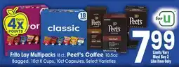 Jewel-Osco Frito Lay Multipacks 18 ct, Peet's Coffee 10.5 oz Bagged 10ct K Cups 10ct Capsules offer