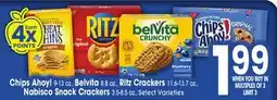 Jewel-Osco Chips Ahoy! 9.13 oz, Belvita 8.87 oz, Ritz Crackers 11.61 oz, Nabisco Snack Crackers 3.5-6.5 oz offer