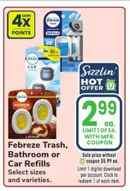Jewel-Osco Febreze Trash, Bathroom or Car Refills offer