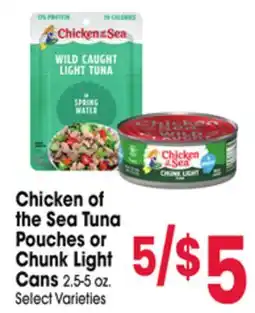 Jewel-Osco Chicken of the Sea Tuna Pouches or Chunk Light Cans offer
