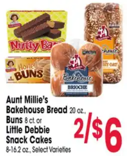 Jewel-Osco Aunt Millie's Bakehouse Bread, Buns, 8 ct. or Little Debbie Snack Cakes offer