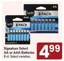 Jewel-Osco Signature Select AA or AAA Batteries offer