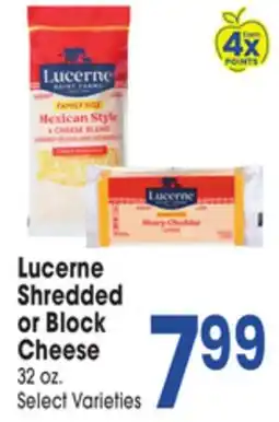 Jewel-Osco Lucerne Shredded or Block Cheese offer
