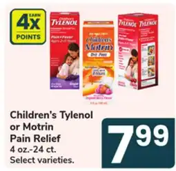 Jewel-Osco Children's Tylenol or Motrin Pain Relief offer