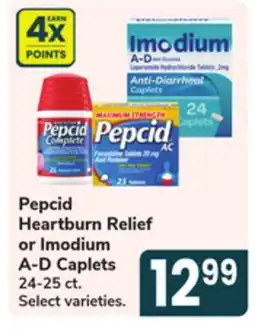 Jewel-Osco Pepcid Heartburn Relief or Imodium A-D Caplets offer