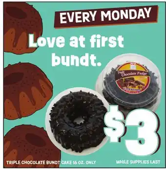 Jewel-Osco TRIPLE CHOCOLATE BUNDT CAKE offer