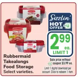Jewel-Osco Rubbermaid Takealongs Food Storage offer