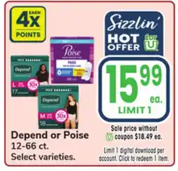 Jewel-Osco Depend or Poise offer