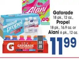 Jewel-Osco Gatorade 18 pk., 12 oz., Propel 18 pk., 16.9 oz. or Alani 6 pk., 12 oz offer
