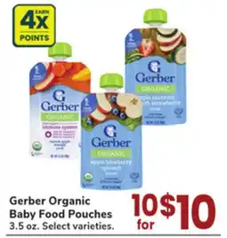 Jewel-Osco Gerber Organic Baby Food Pouches offer