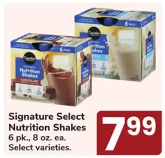 Jewel-Osco Signature Select Nutrition Shakes offer