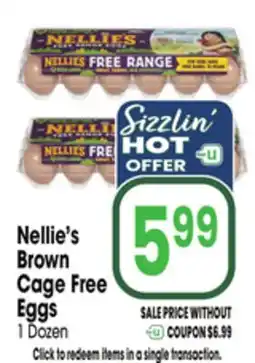 Jewel-Osco Nellie's Brown Cage Free Eggs offer