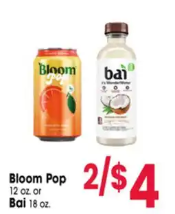 Jewel-Osco Bloom Pop 12 oz. or Bai 18 oz offer