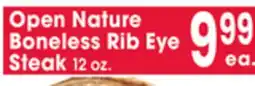 Jewel-Osco Open Nature Boneless Rib Eye Steak offer