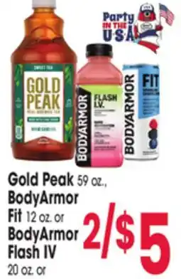 Jewel-Osco Gold Peak 59 oz., BodyArmor Fit 12 oz. or BodyArmor Flash IV 20 oz offer