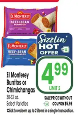 Jewel-Osco El Monterey Burritos or Chimichangas offer