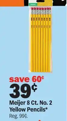 Meijer Meijer 8 Ct. No. 2 Yellow Pencils offer