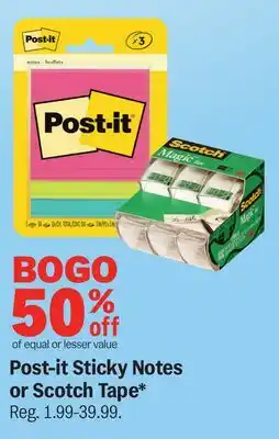 Meijer Post-it Sticky Notes or Scotch Tape offer
