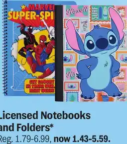Meijer Licenced Notebooks and Folders offer