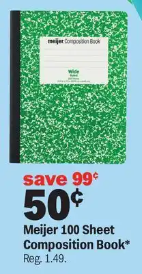 Meijer Meijer 100 Sheet Composition Book offer