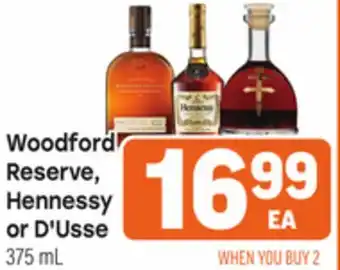 Tony’s Fresh Market Woodford Reserve, Hennessy or D'Usse offer