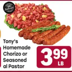 Tony’s Fresh Market Tony's Homemade Chorizo or Seasoned al Pastor offer