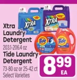 Tony’s Fresh Market Xtra Laundry Detergent 203.1-206.4 oz Tide Laundry Detergent 73-80 oz or 25-42 ct offer