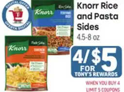Tony’s Fresh Market Knorr Rice and Pasta Sides offer